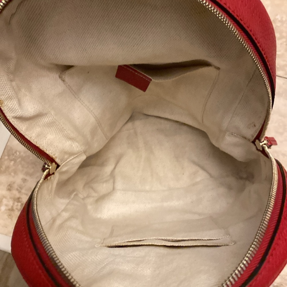 Gucci Red and Black Leather soho Backpack - authentic - Rank AB - Picture 7 of 11